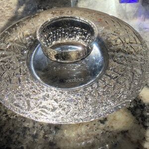 Vintage Orrefors Crystal Discus Votive Candle Holder Lars Hellston Design